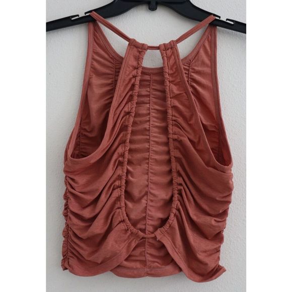 FP Movement OB1275502 Women's Sz M Burnt Orange Free Fold Ruched Tank Top - Picture 2 of 5